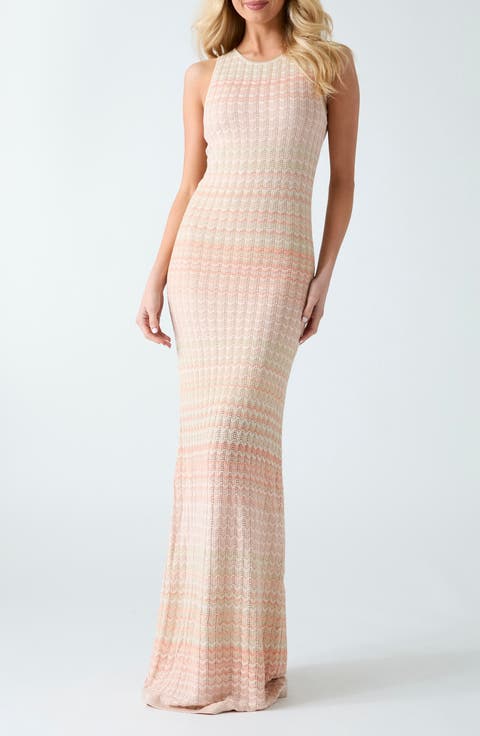 Rosalyn Metallic Sleeveless Knit Maxi Dress