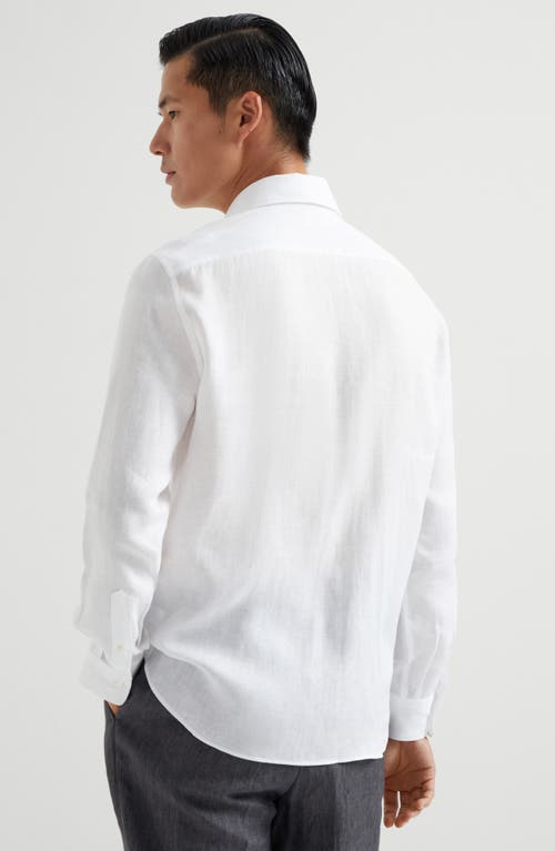 Brunello Cucinelli Cotton Shirt With Button-up Style And Spread Collar In White