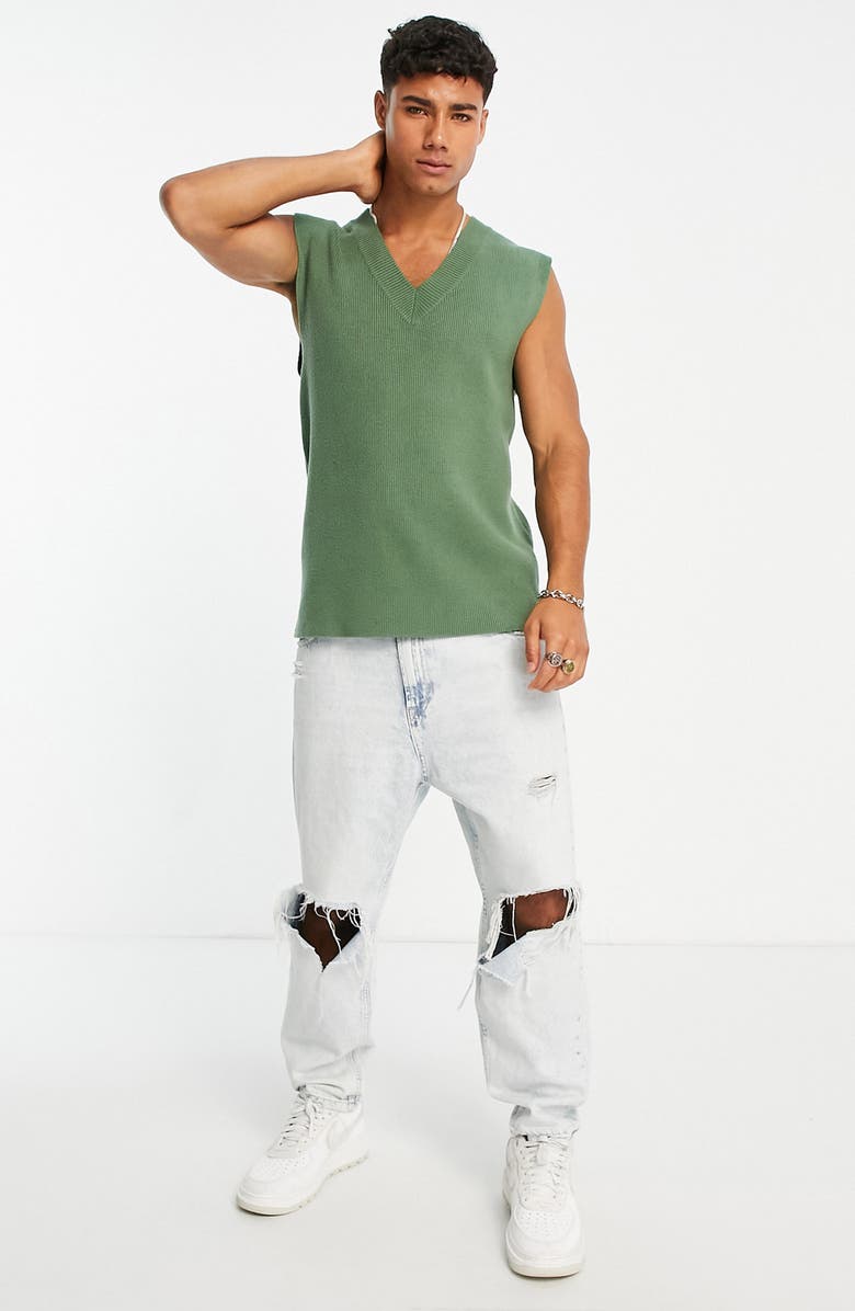 Topman Essential V-Neck Muscle Tank, Alternate, color, 