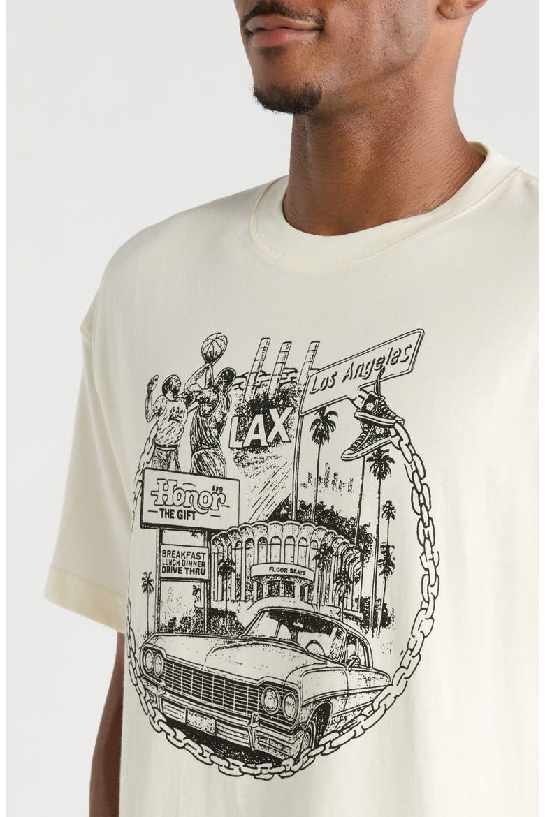 LA Chain City Cotton Graphic T-Shirt, Alternate, color, BONE