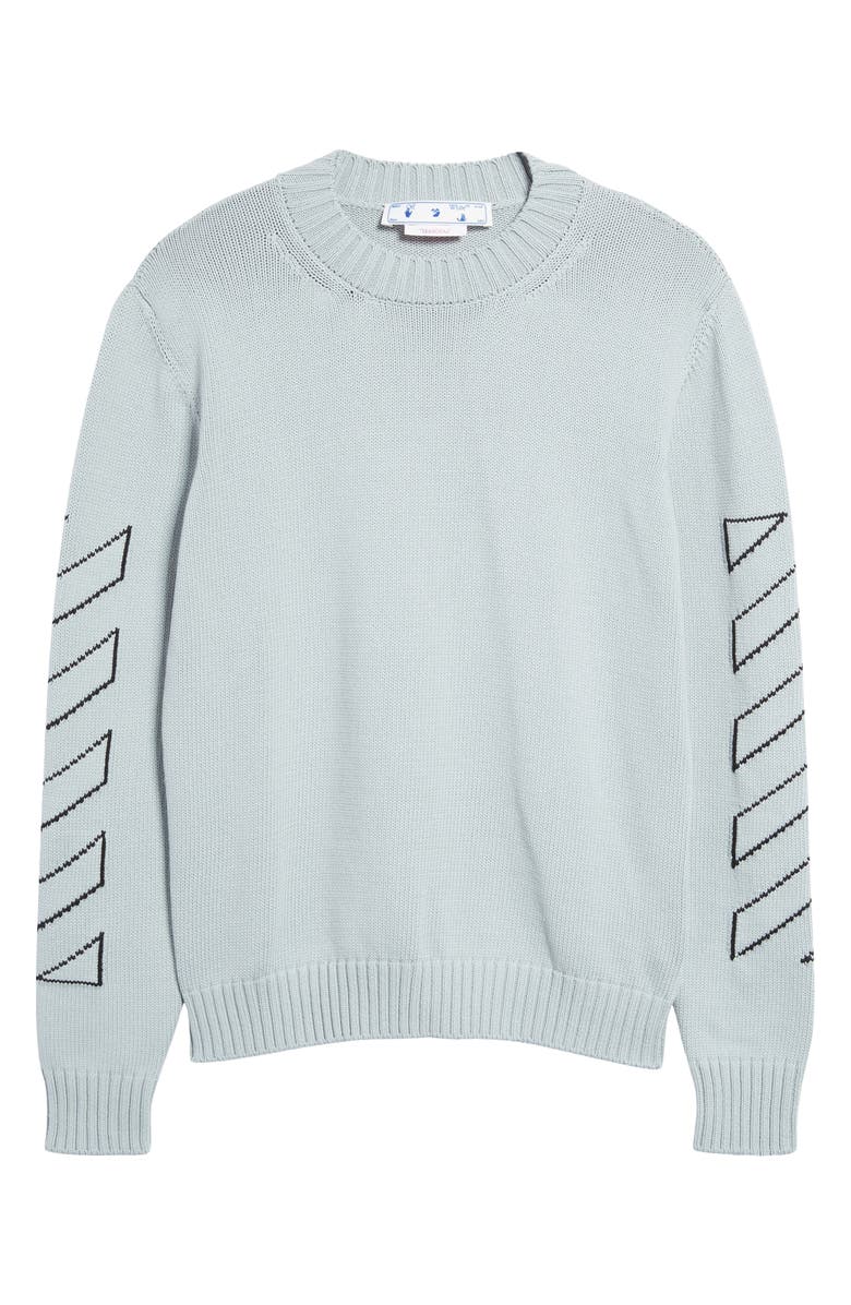 Off-White Diag Arrows Outline Crewneck Cotton Blend Sweater, Alternate, color, 