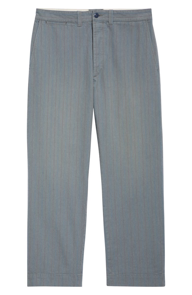Double RL Maitland Stripe Flat Front Cotton & Linen Chinos, Alternate, color, Faded Navy Stripe
