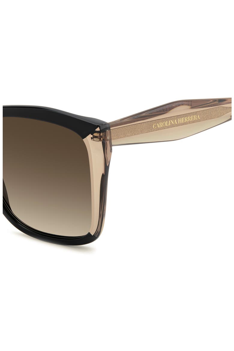Her 57mm Gradient Square Geometric Sunglasses, Alternate, color, BLACK NUDE/ BROWN SF