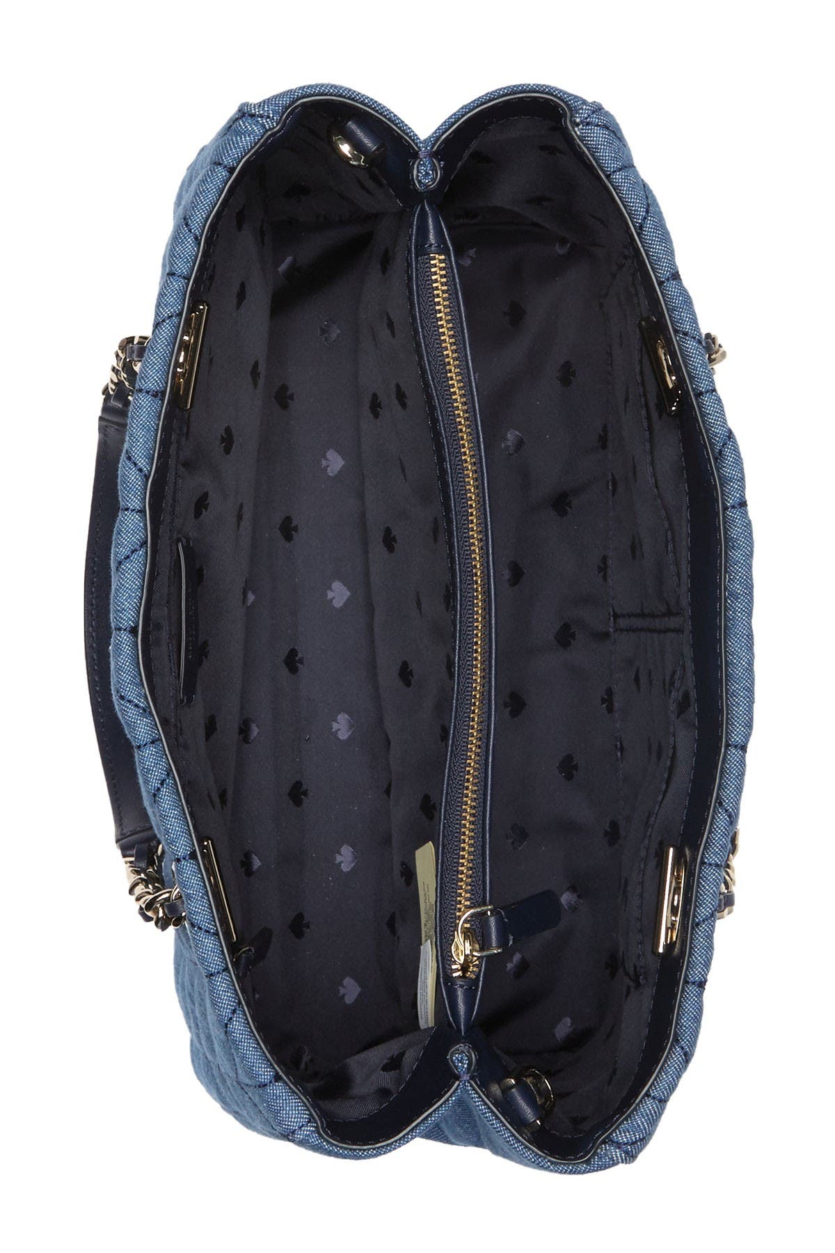 Kate Spade New York briar lane quilted denim meena satchel, Alternate, color, 