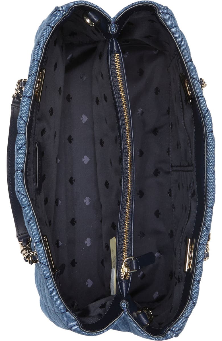 Kate Spade New York briar lane quilted denim meena satchel, Alternate, color,