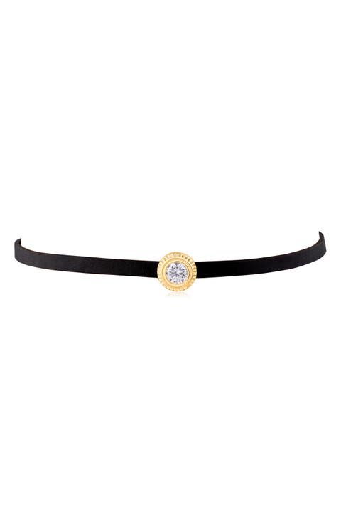 Cubic Zirconia Wheel Choker Necklace