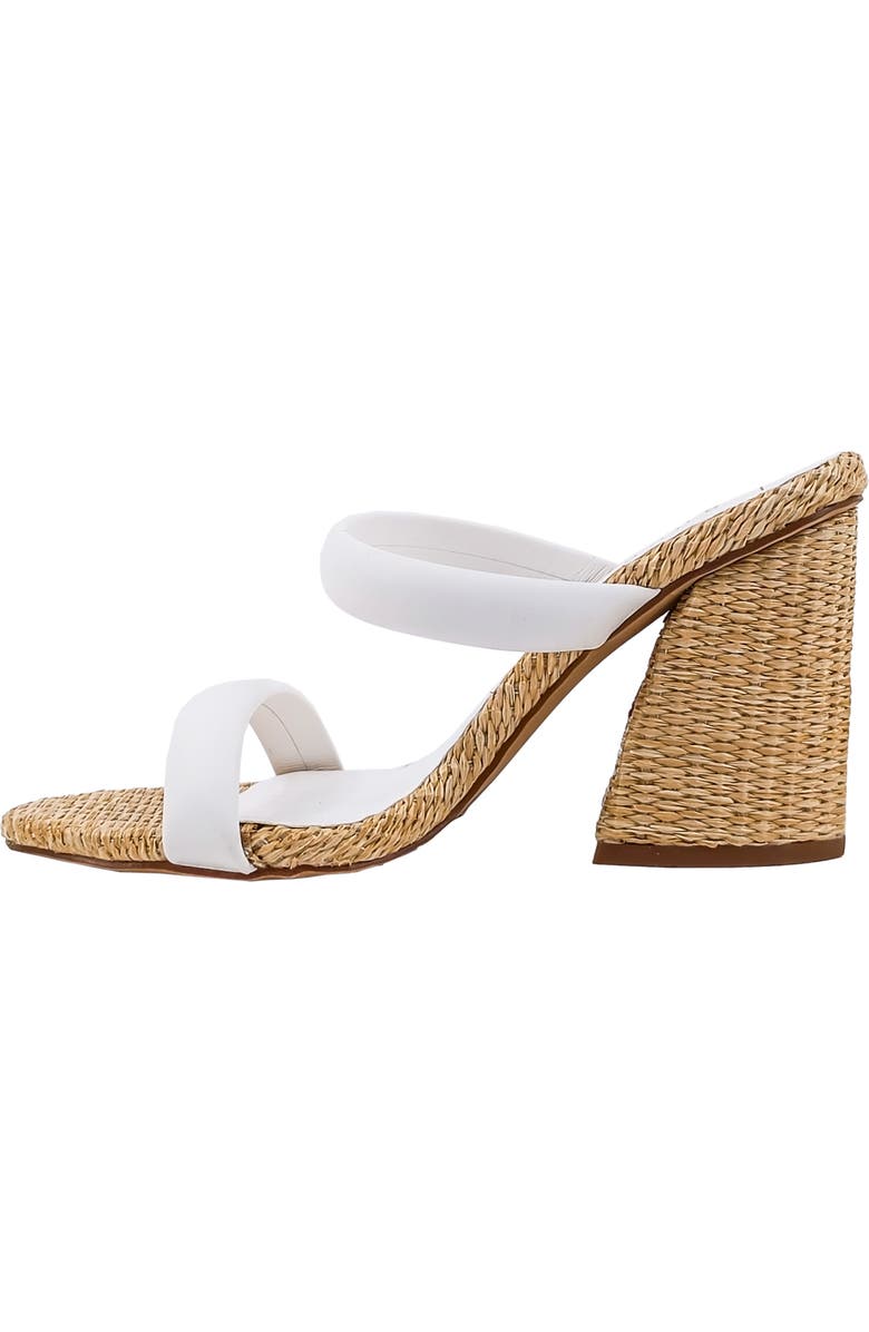 SHUSHOP Gardenia Wicker Block Heel Slide Sandal, Alternate, color, White