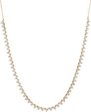 Adina Reyter Diamond Cluster Half Riviera Necklace