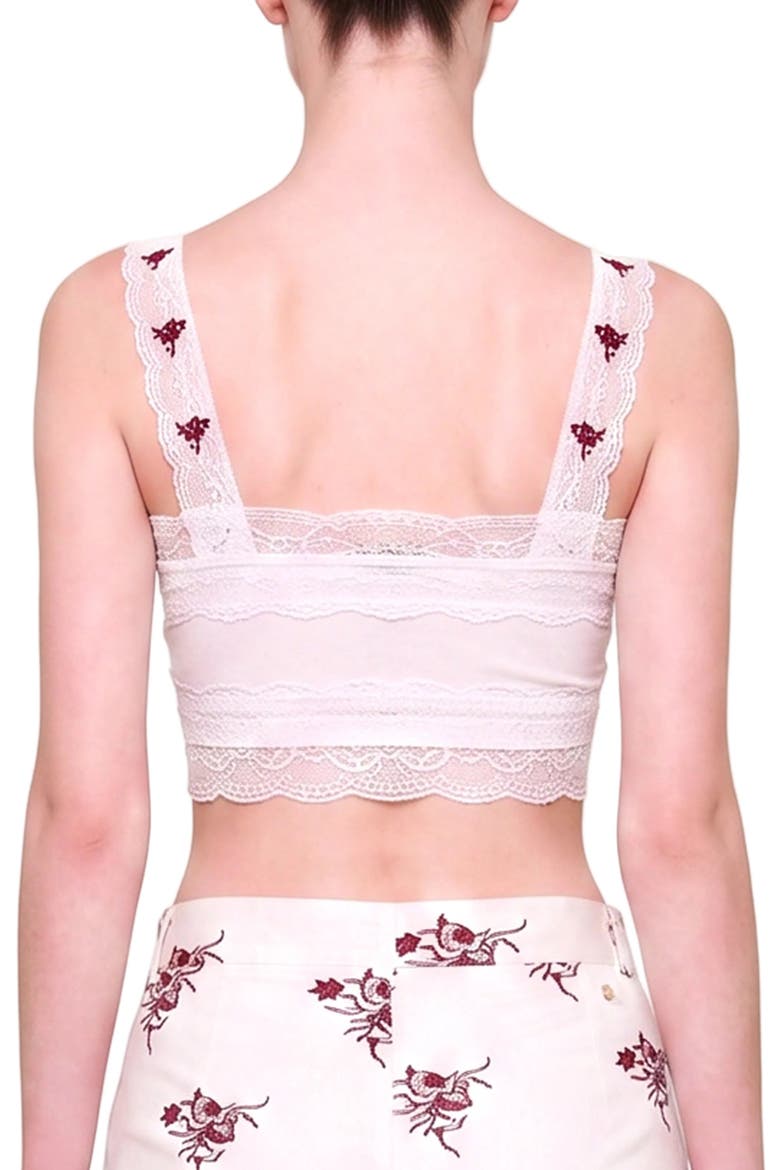 The Broderie Anglaise Edit Lace Panel Bra, Alternate, color, white