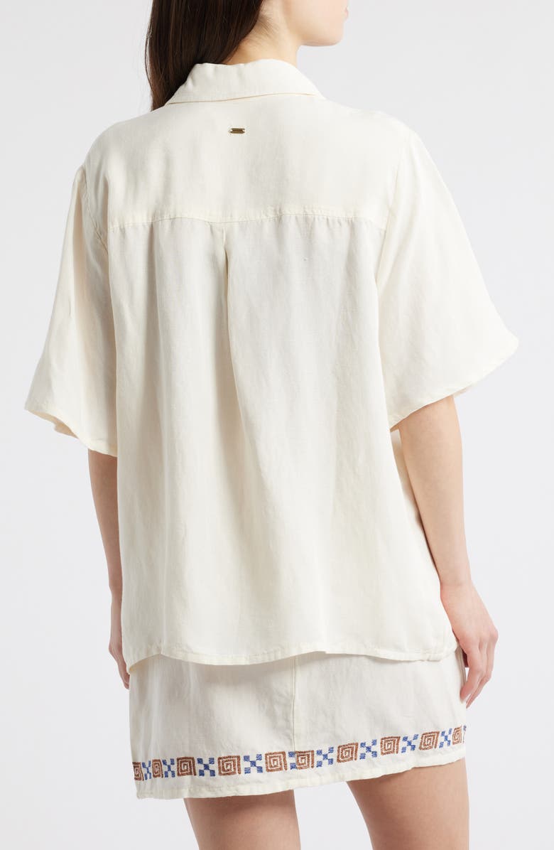 Rip Curl San Carlos Embroidered Short Sleeve Button-Up Shirt, Alternate, color, Lily