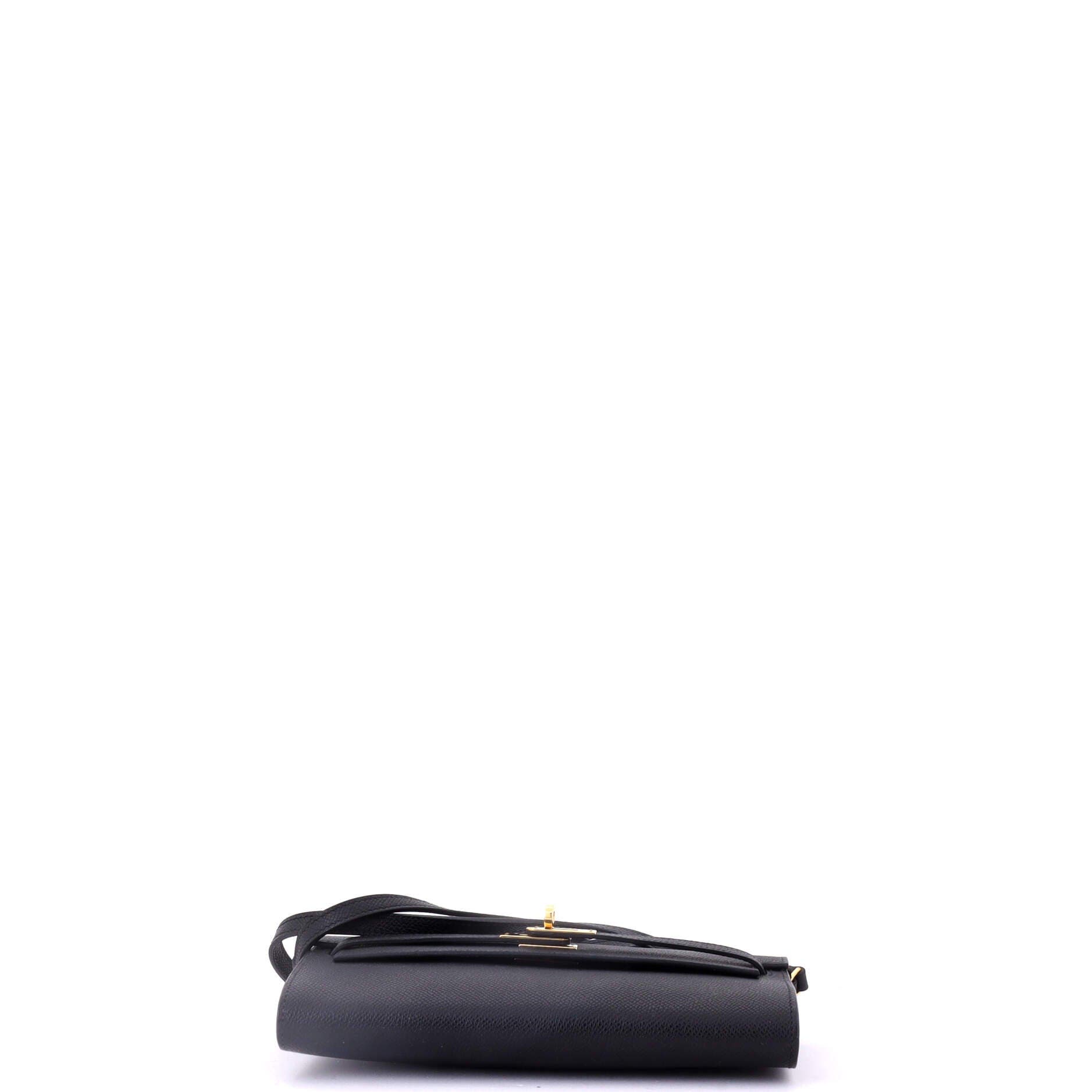 Pre-Owned Hermes Kelly To Go Wallet Epsom, Alternate, color, Bleu Indigo