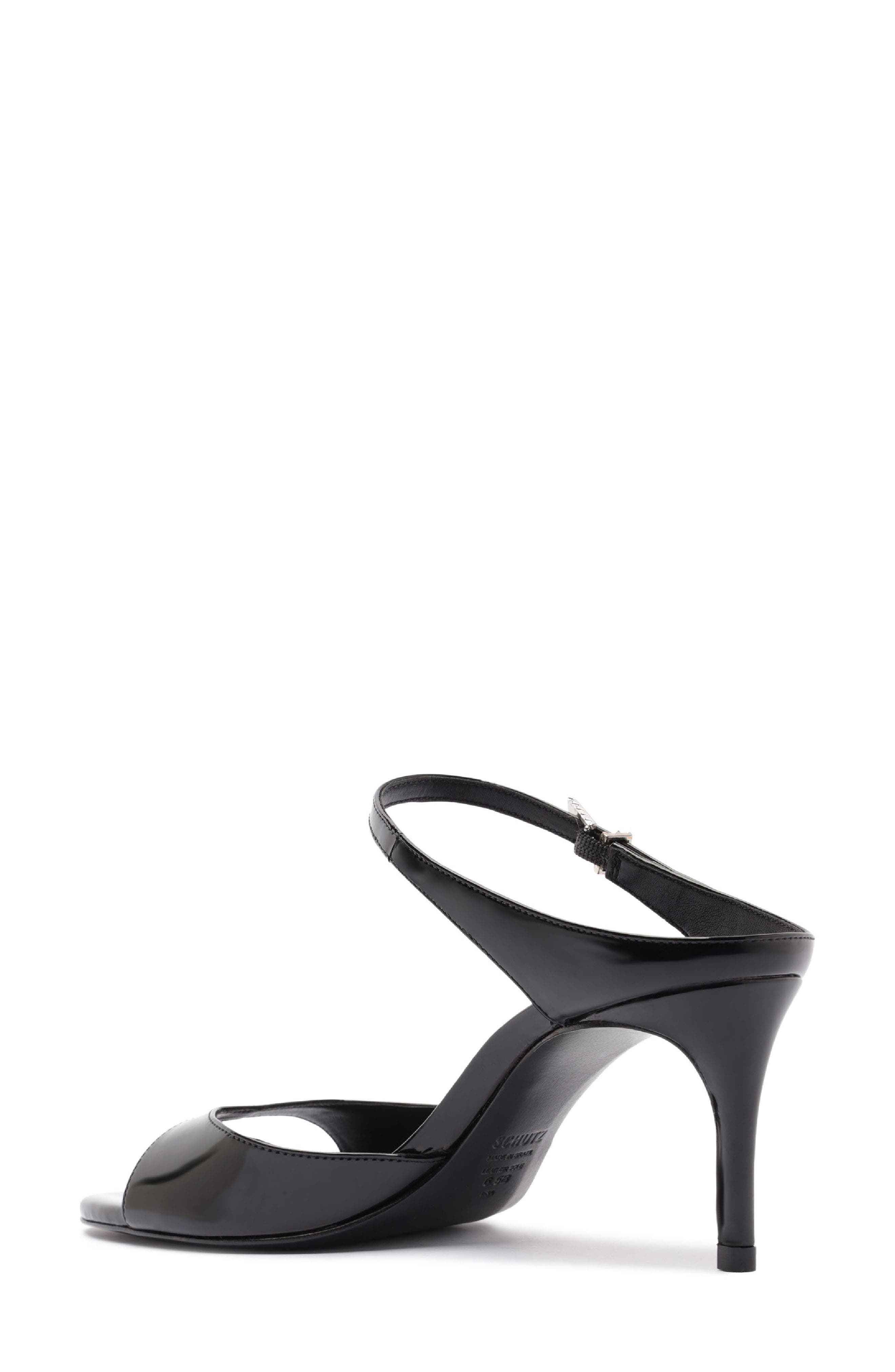 Schutz Lyra Mid Ankle Strap Sandal, Alternate, color, Black