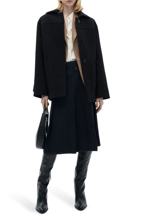 Mango Wool Blend Coat In Black
