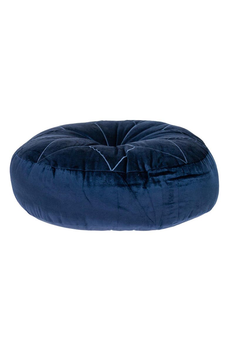 PARKLAND COLLECTION Dorte Transitional Navy Floor Pillow, Alternate, color, Navy
