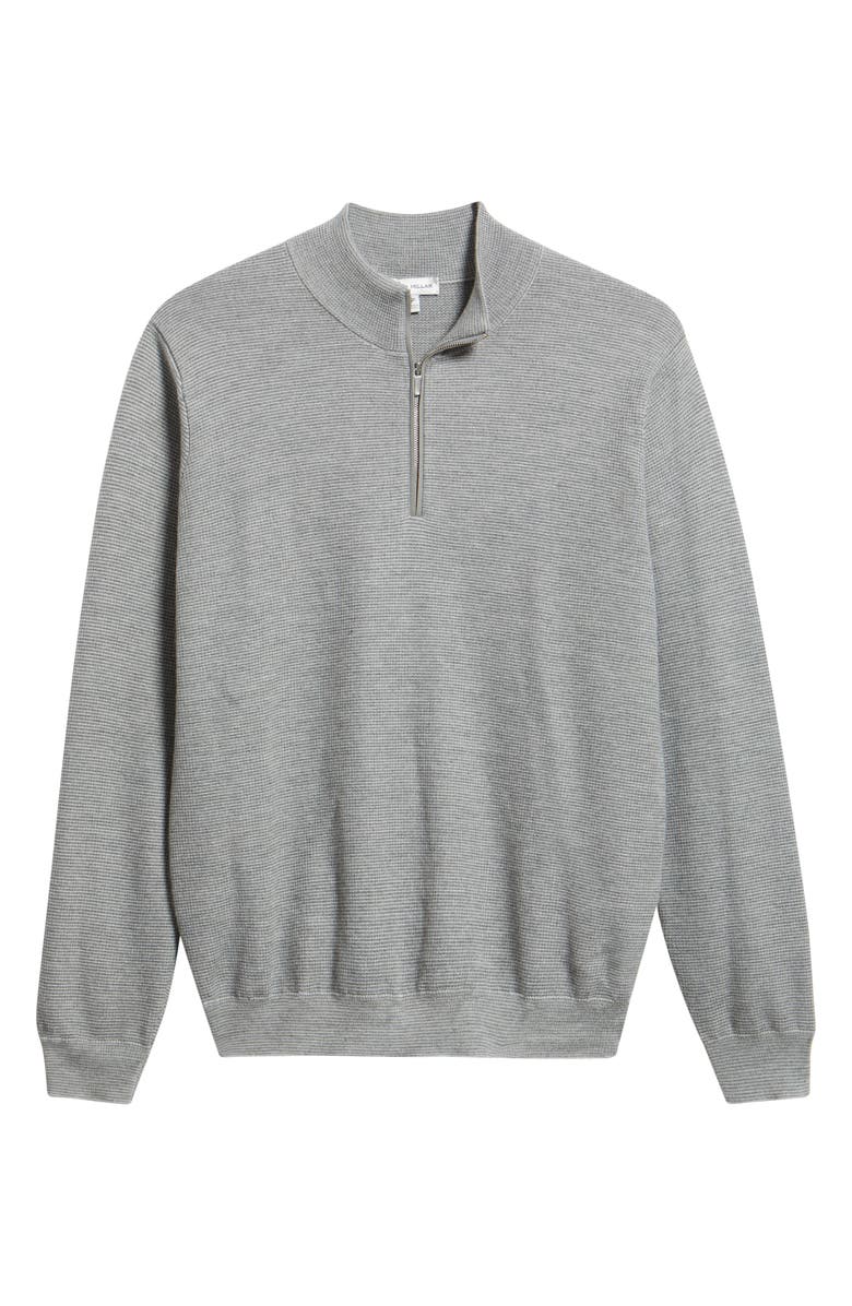 Peter Millar West Merino Wool Quarter Zip Sweater, Alternate, color, British Grey