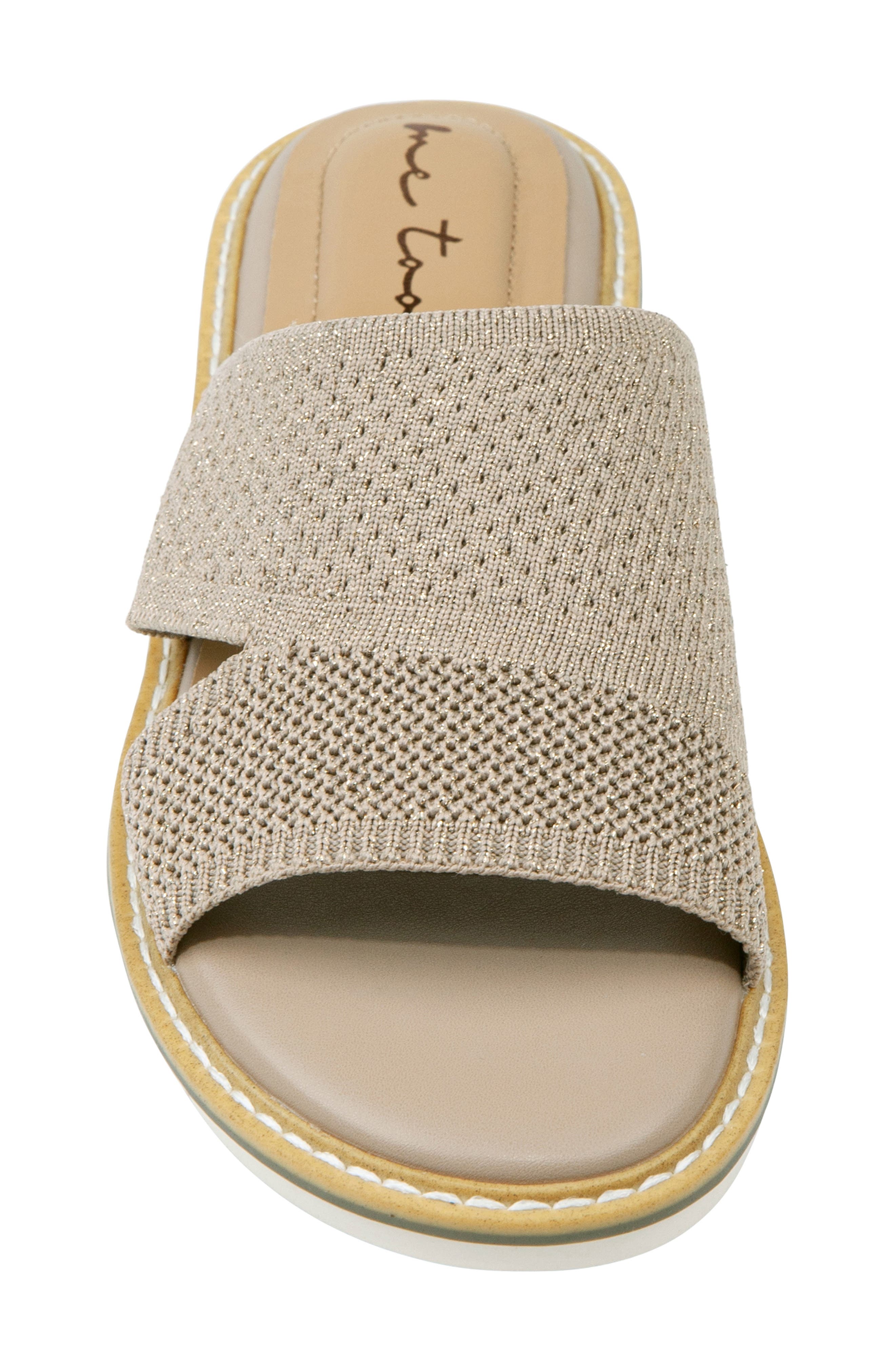 Hollie Slide Sandal, Alternate, color, SESAME METALLIC