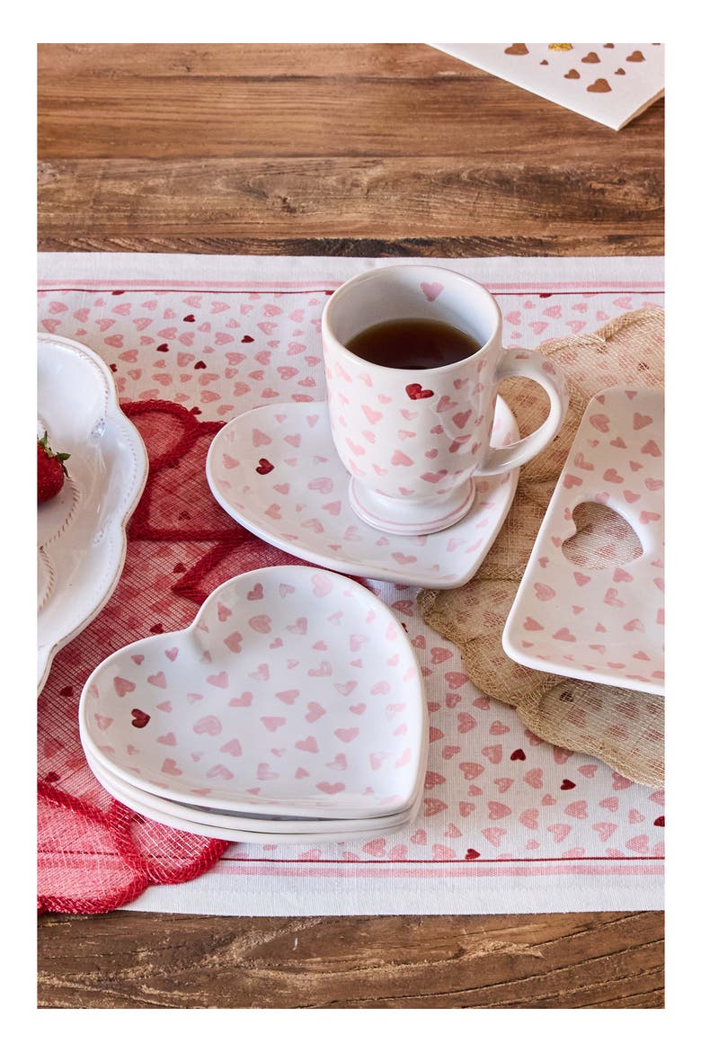 Love You More Ceramic Heart Tray, Alternate, color, PINK