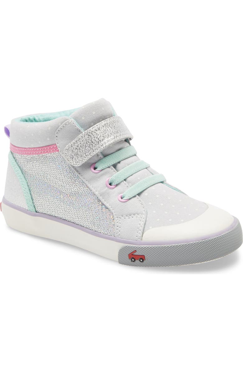 See Kai Run Peyton Sequin Mid Top Sneaker, Main, color,