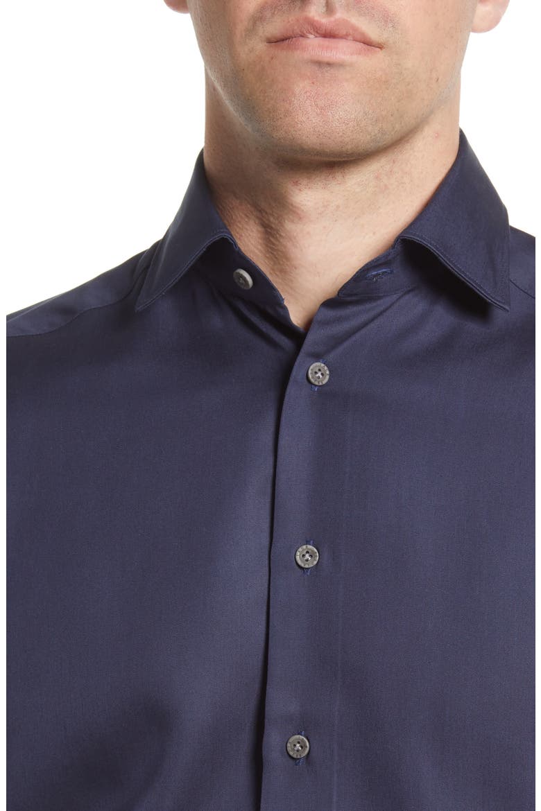 Chambray Button-Up Shirt, Alternate, color, NAVY