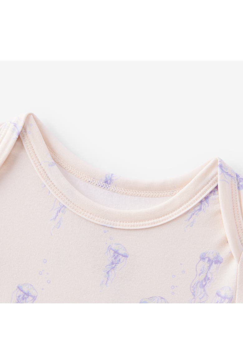 Cotton Stretch Long Sleeve One Piece, Alternate, color, Sunset Jellyfish