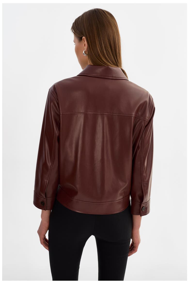 Elara | Faux Leather Jacket, Alternate, color, Wax Brown