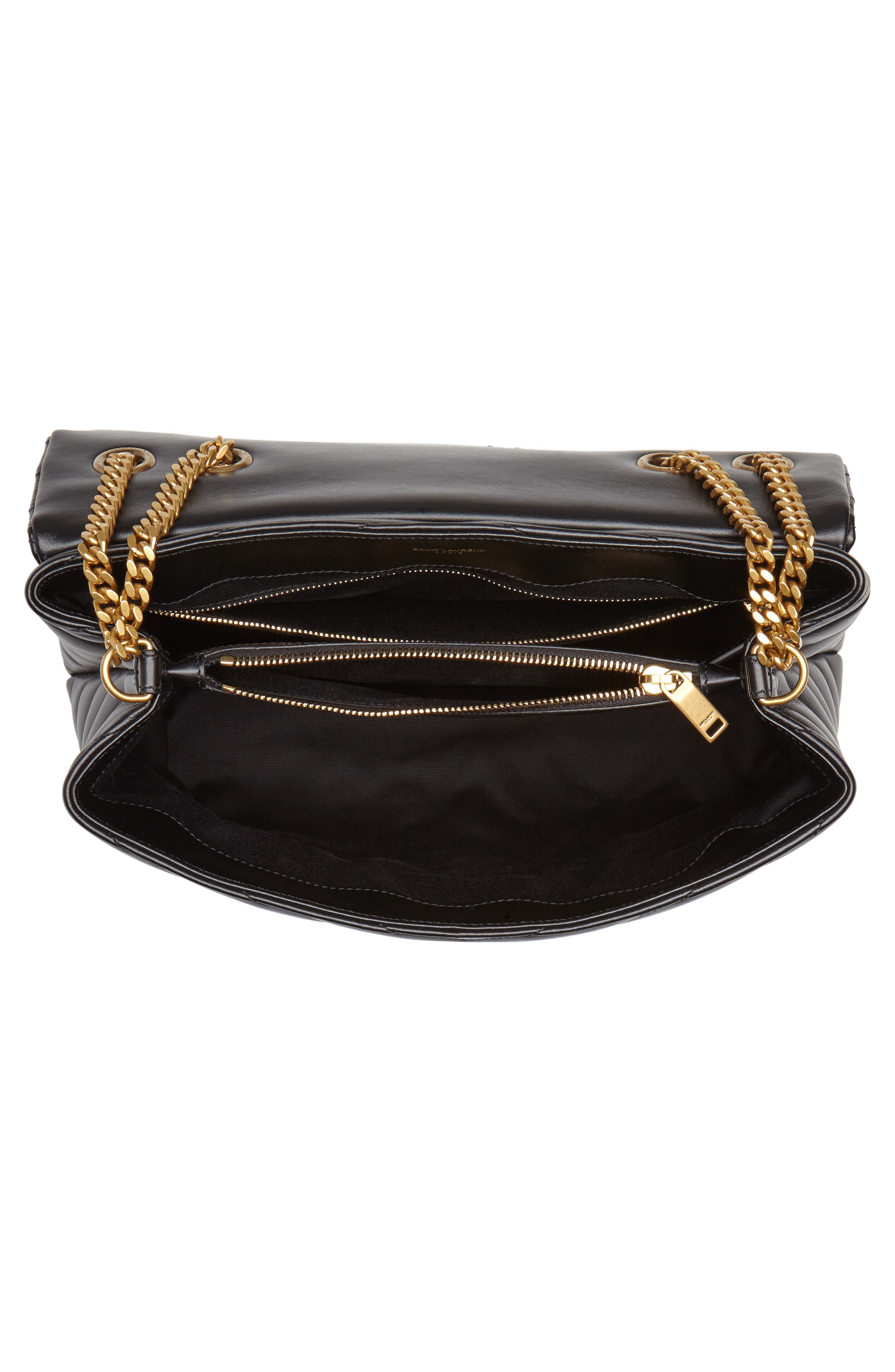 Saint Laurent Medium Loulou Matelassé Calfskin Leather Shoulder Bag, Alternate, color, 