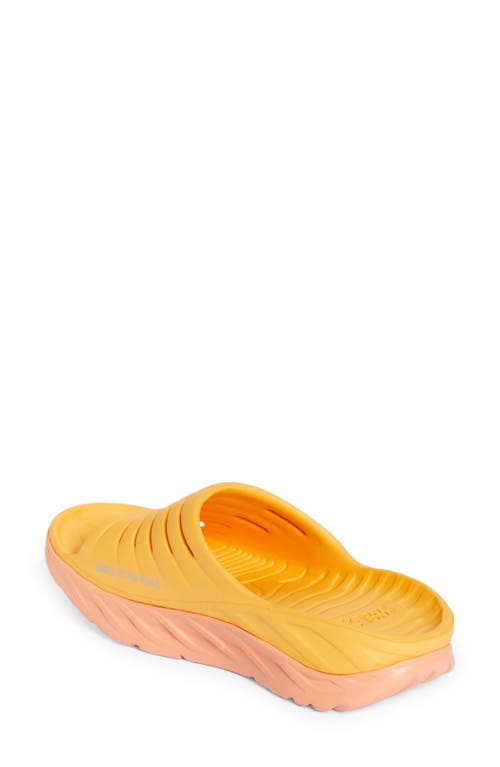 Hoka Gender Inclusive Ora Recovery Slide Sandal In Amber Yellow/shell Coral