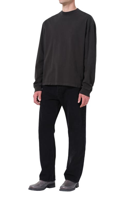 Agolde Asha Long Sleeve Cotton T-shirt In Black