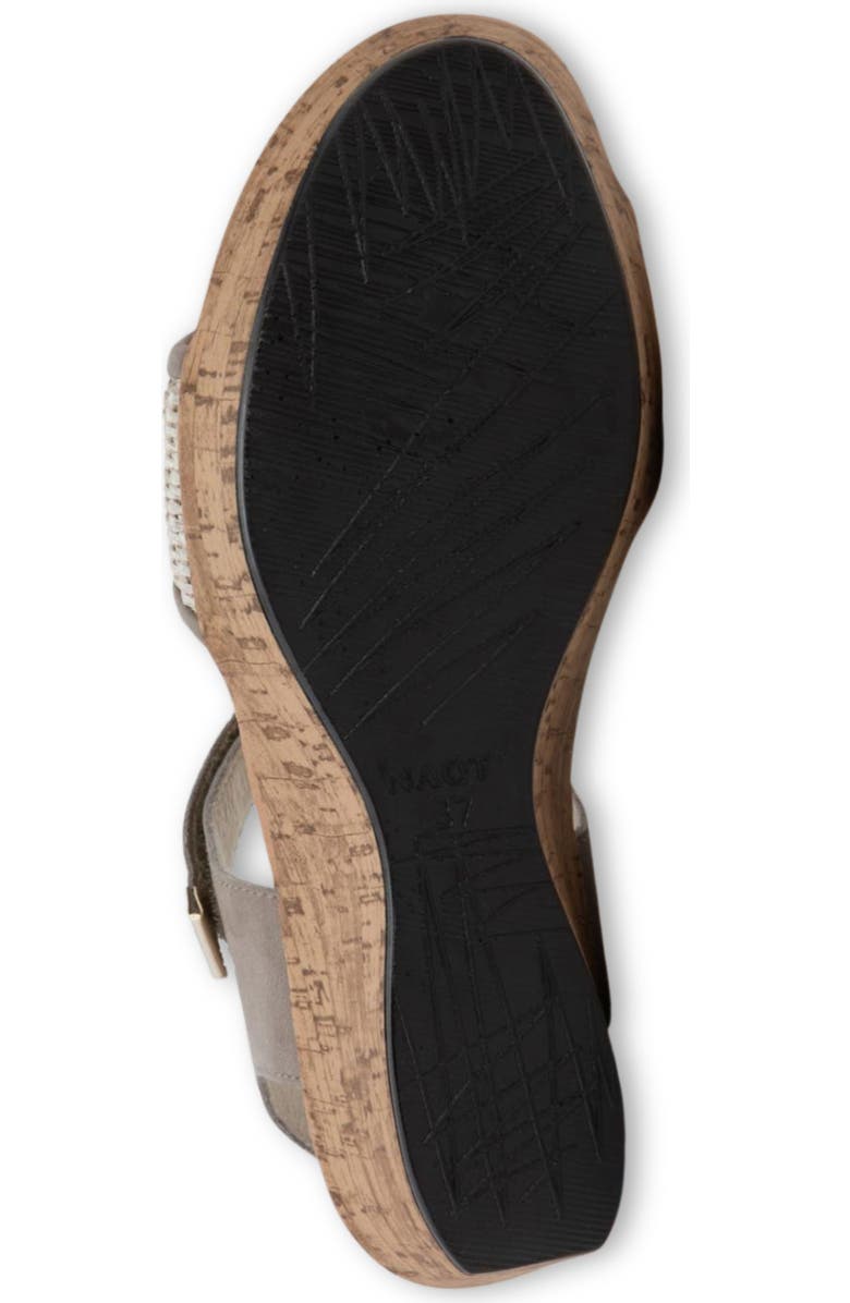 Naot Summer Wedge Sandal, Alternate, color, Stone Nbk W/ Raffia