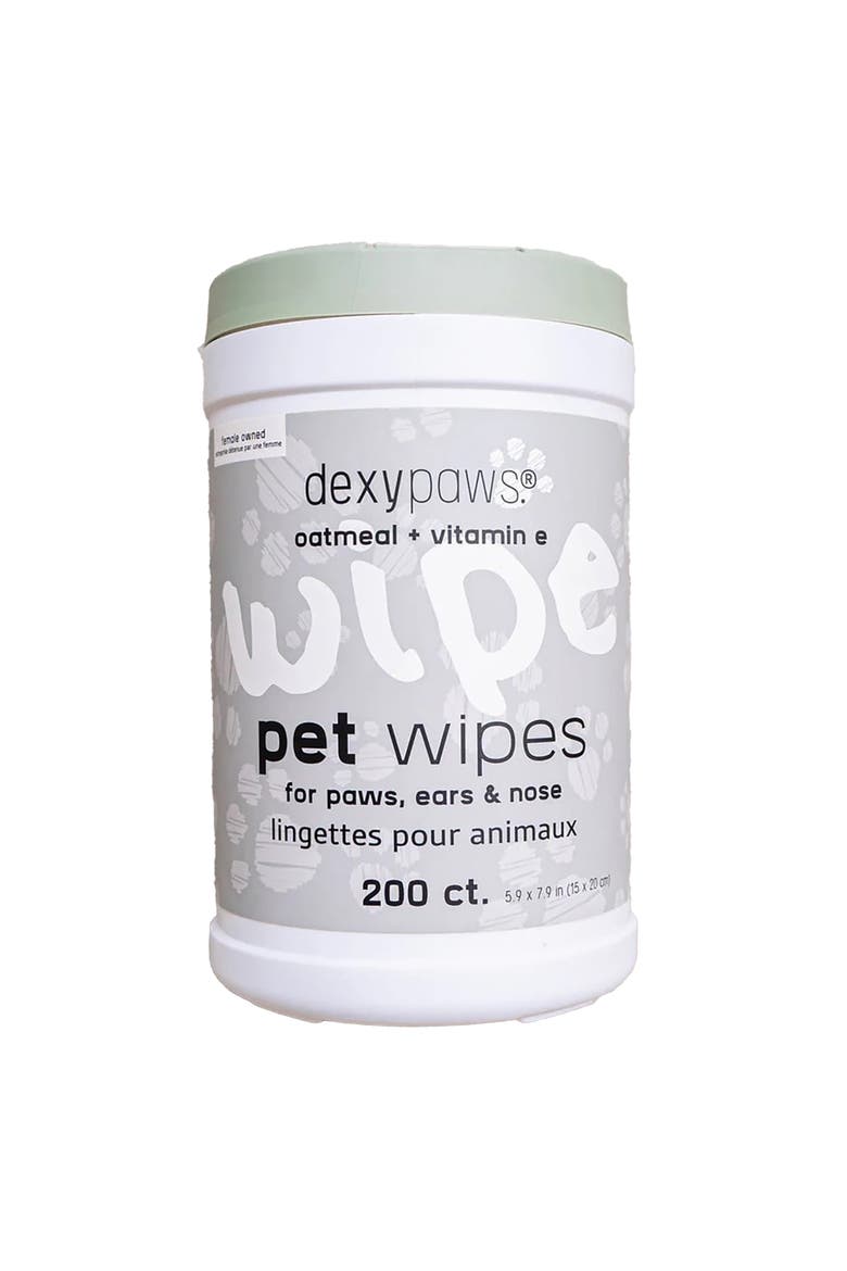 Pet Wipes Oatmeal & Vitamin E, 200Ct, Main, color, White