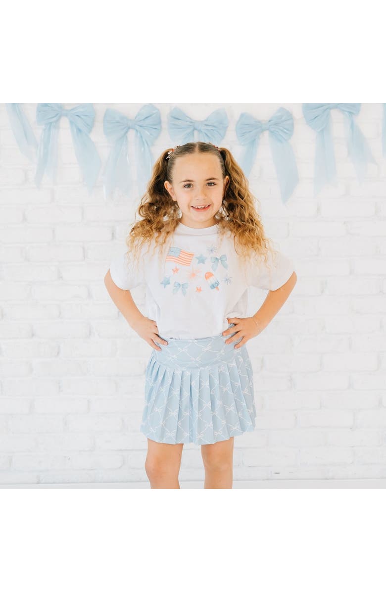 Sweet Wink Patriotic Watercolor Short Sleeve T-Shirt, Alternate, color, White