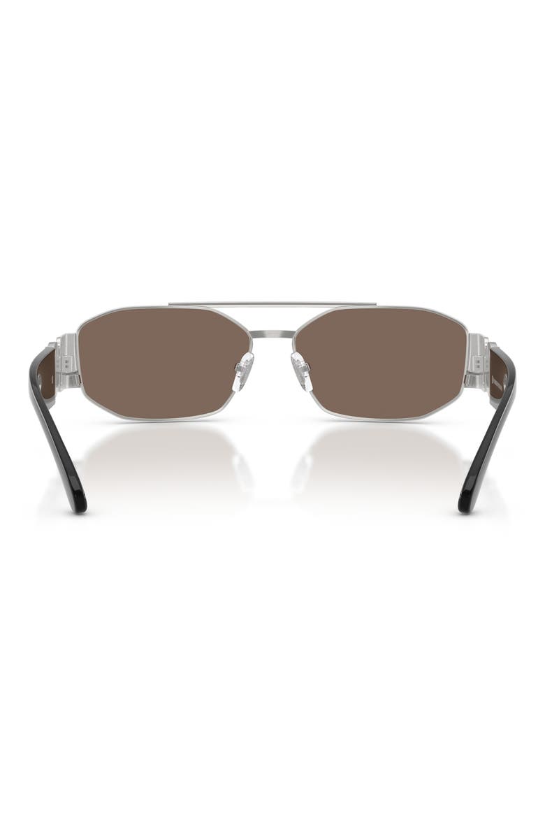 58mm Mirrored Irregular Sunglasses, Alternate, color, SILVER / CLEAR MIRROR PLATINUM
