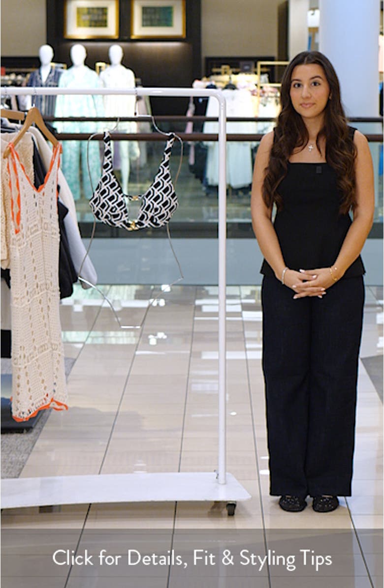 Chain Link Longline Triangle Bikini Top, sales video thumbnail