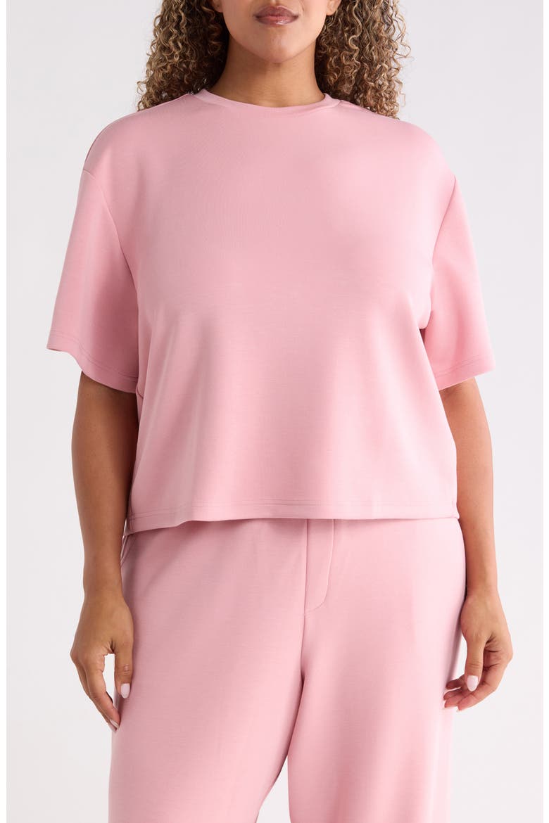 Knit Drop Shoulder T-Shirt, Main, color, BLUSH
