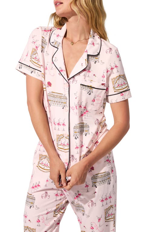 Bedhead Pajamas Print Jersey Crop Pajamas In Purple