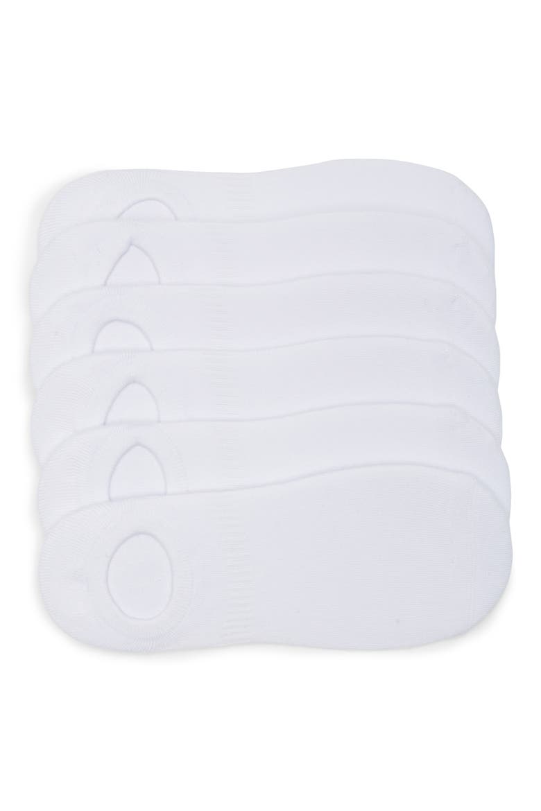 Everyday Cushioned 6-Pack No Show Socks, Main, color, WHITE
