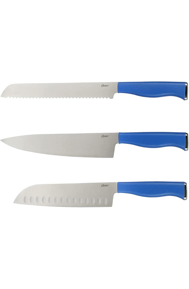 OSTER Langmore 15 Piece Stainless Steel Blade Cutlery Set, Alternate, color, Blue