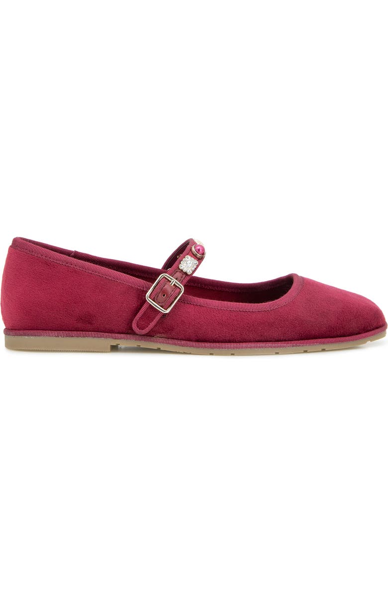 Reaction Kenneth Cole Elda Embellished Mary Jane Flat, Alternate, color, Dark Red Velvet