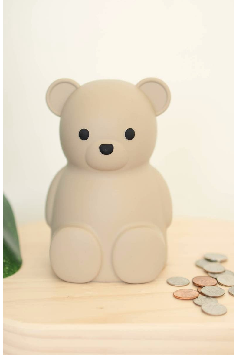 Teddy Bear Money Bank, Alternate, color, Beige