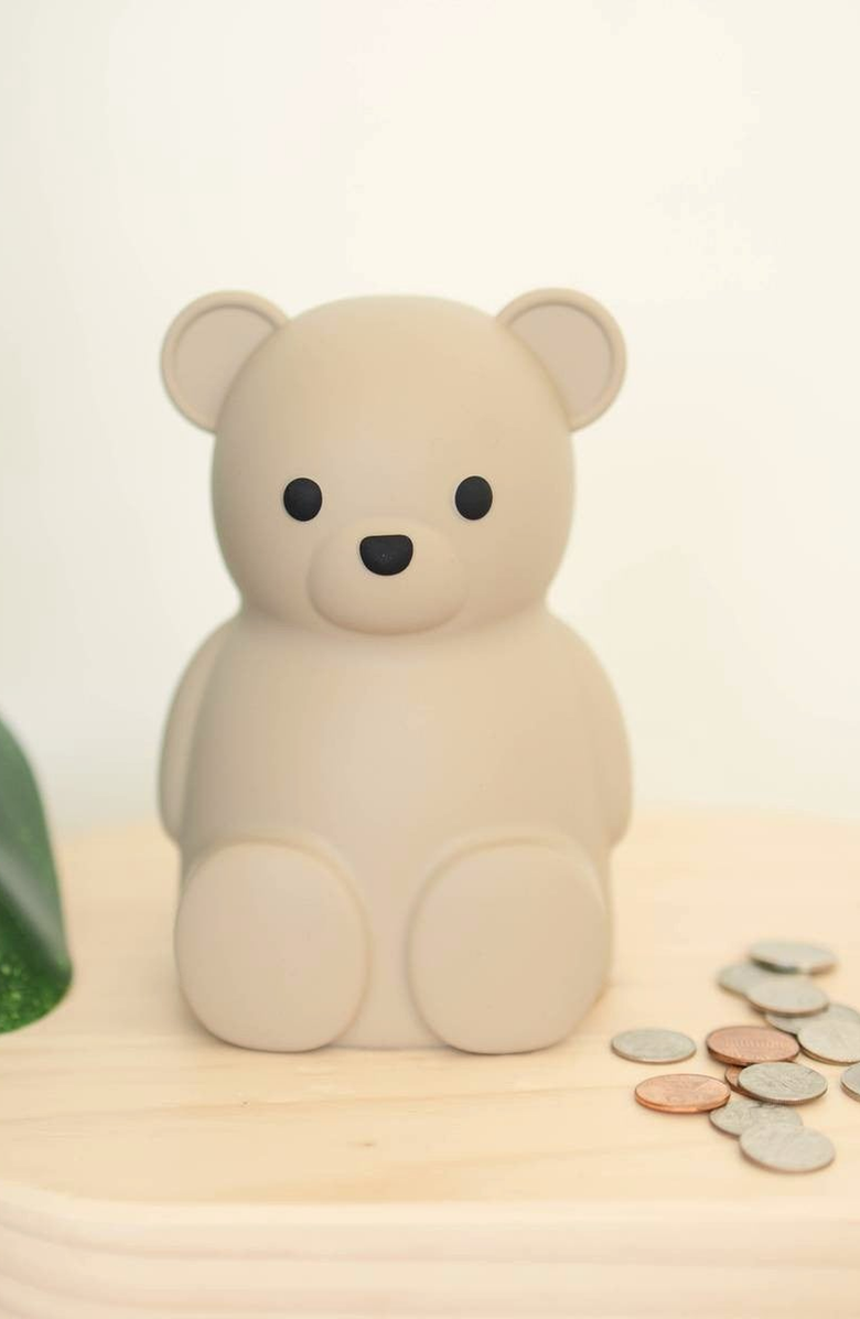 BROOKLYN NEUTRAL Teddy Bear Money Bank, Alternate, color, Beige