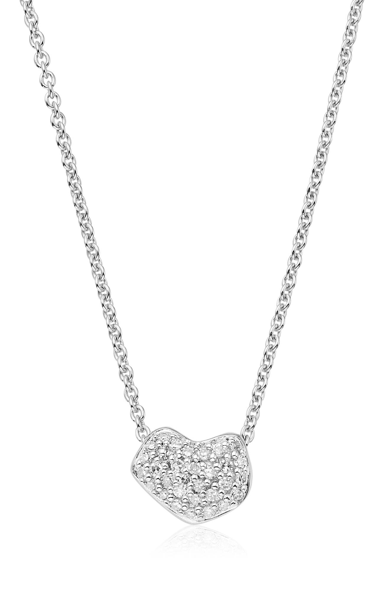 Monica Vinader Nura Mini Diamond Heart Necklace