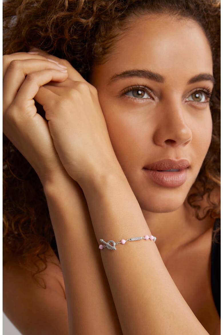 Caviar Icon Pink Ceramic Bead Toggle Bracelet (Nordstrom Exclusive), Alternate, color, PINK