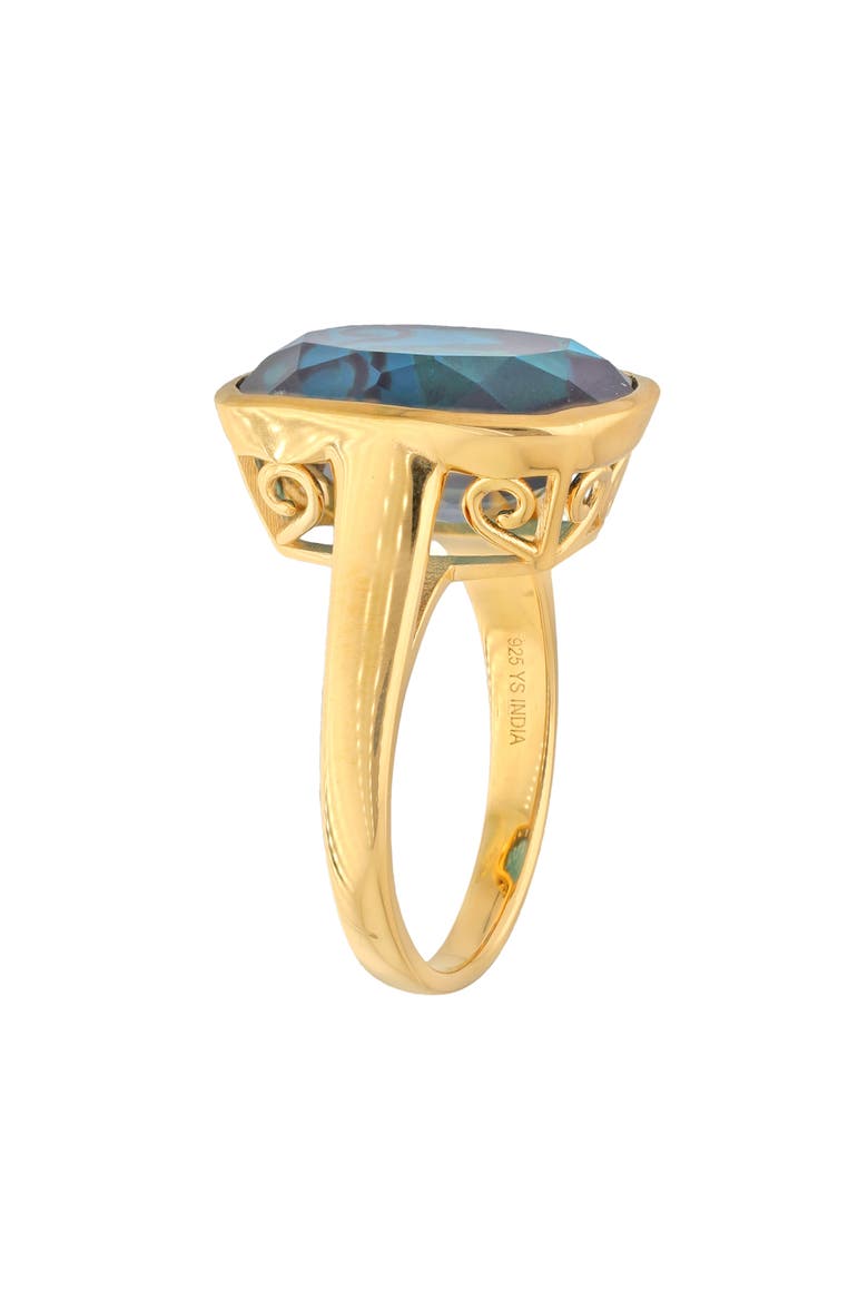 Cushion Cut Blue Quartz Ring, Alternate, color, BLUE