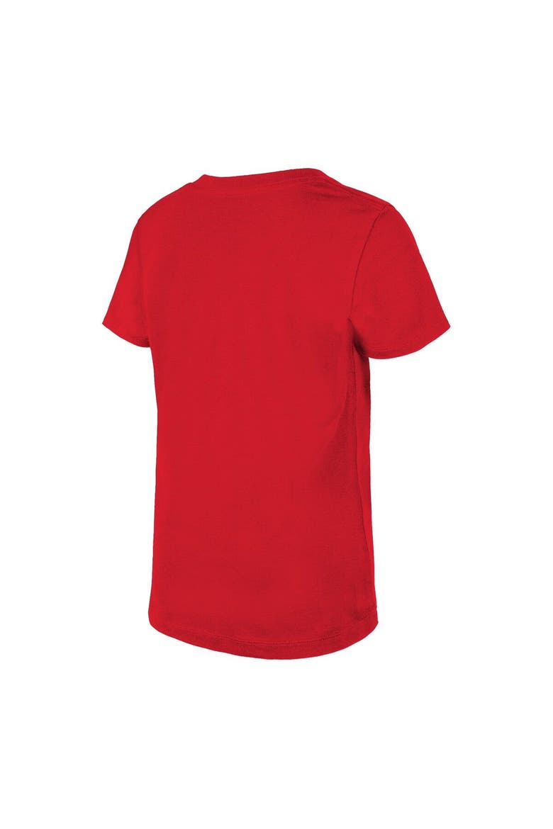 Girls Youth New Era Black Atlanta Falcons Reverse Sequin V-Neck T-Shirt, Alternate, color, Red