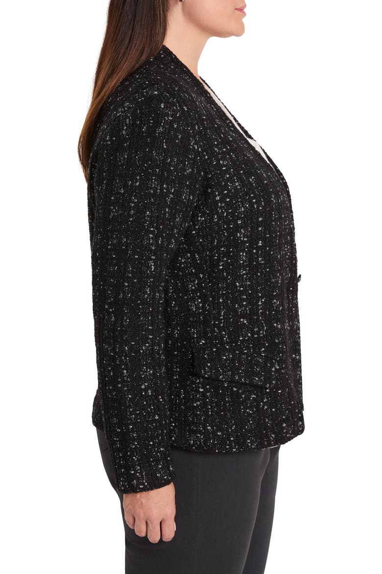 Metallic Grid Knit Jacket, Alternate, color, BLACK MIX