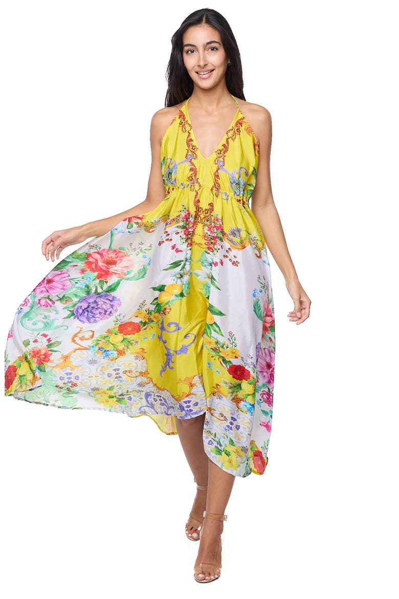 Print Sundress, Alternate, color, YELLOW