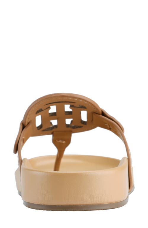 Tommy Hilfiger Relina Womens Faux Leather Thong Sandals In Tan