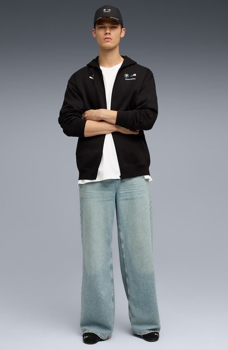 PUMA x BMW M Motorsport Graphic Zip-Up Hoodie, Alternate, color, Puma Black