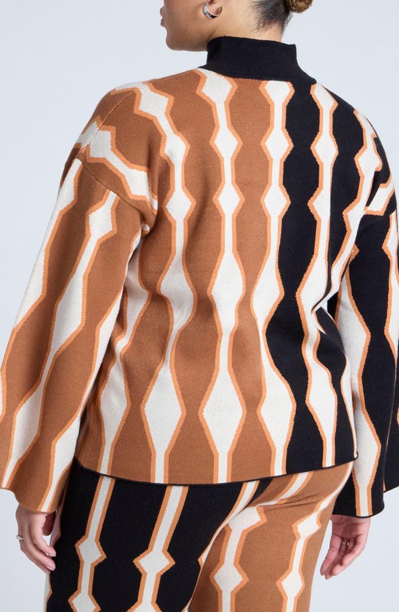 ELOQUII Intarsia Mock Neck Sweater, Alternate, color, 