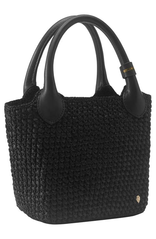 Helen Kaminski Mini Ampara Woven Tote Bag In Charcoal/black
